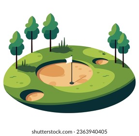 ilustración de campo de golf sobre blanco