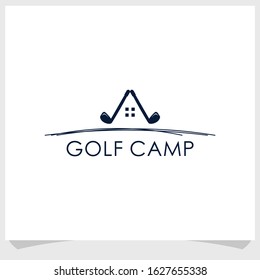 golf camp logo design template, golf sport logo design inspiration