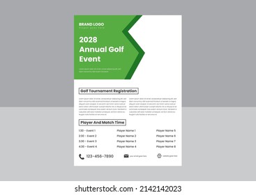 golf camp sports flyer poster template. golf sports event poster flyer design template. sports event flyer design template.