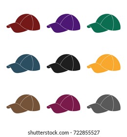 Golf cap icon in black style isolated on white background. Golf club symbol stock vector illustration.