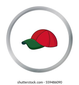 Golf cap icon in cartoon style isolated on white background. Golf club symbol stock vector illustration.