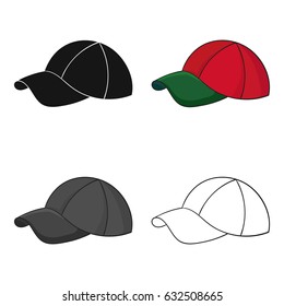 Golf cap icon in cartoon style isolated on white background. Golf club symbol stock vector illustration.