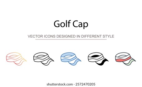 Golf Cap icon design with white background stock illustration
