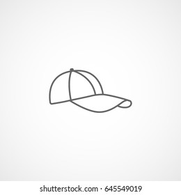 Golf Cap Line Icon On White Background