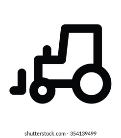 Golf Car Bold Line Vector Icon 