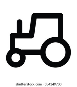 Golf Car Bold Line Vector Icon 