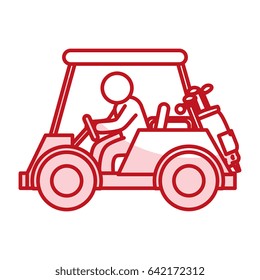 golf car with driver isolated icon