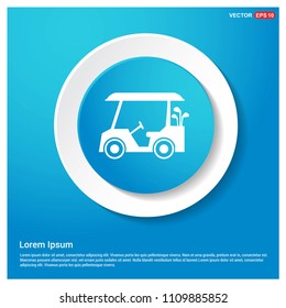 Golf Car Icon Abstract Blue Web Sticker Button - Free Vector Icon