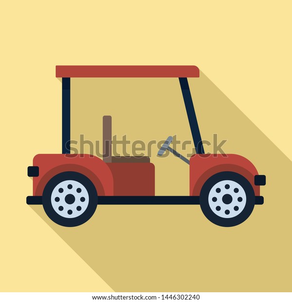 Golf car icon. Flat illustration of golf car\
vector icon for web\
design