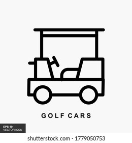 Golf car icon. line style icon vector illustration. vehicle icon stock.