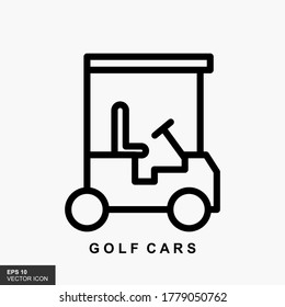 Golf car icon. line style icon vector illustration. vehicle icon stock.