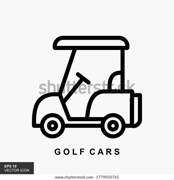 Golf car icon. line style icon vector\
illustration. vehicle icon\
stock.