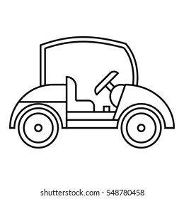 Golf car icon. Outline illustration of golf car vector icon for web
