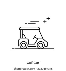 golf car icon. Outline style icon design isolated on white background