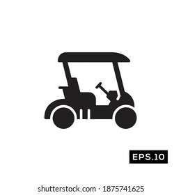 Golf Car Icon. Golf Sign Silhouette Logo Vector