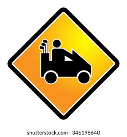 Golf car icon or sign, vector illustration