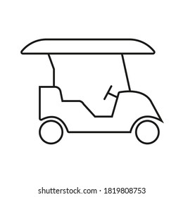 golf car icon vector outline style