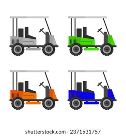 Golf car illustrated in vector on background