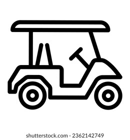 Golf car line icon, equipment and sport concept, electric golf car sign on white background, golf cart icon in outline style for mobile concept and web design. Vector graphics