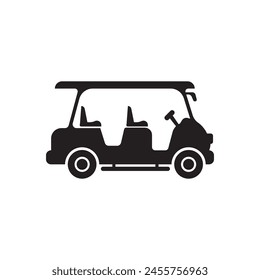 Plantilla de Ilustración vectorial de diseño de logotipo de coche de golf