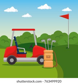 golf car on a golf course design