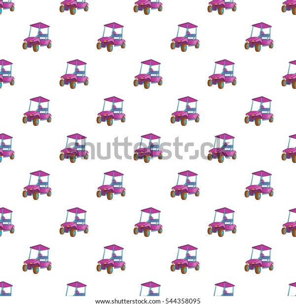 Golf car pattern. Cartoon illustration of golf car\
vector pattern for web