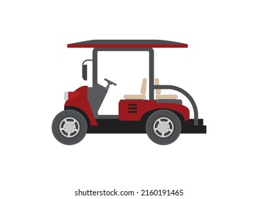Golf car. Simple flat illustration