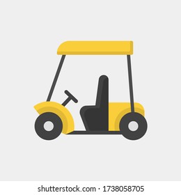 Golf car in simple modern flat  style vector design for your design work, presentation, website.