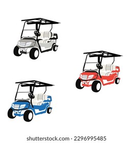 diseño de vectores de coches de golf.  arte vectorial para el coche de golf.