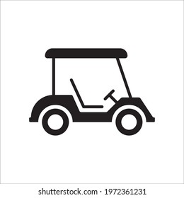 Golf car vector icon. Golf cart symbol. Outdoor golf car flat sign design pictogram illustration