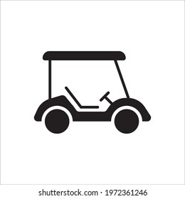 Golf car vector icon. Golf cart symbol. Outdoor golf car flat sign design pictogram illustration