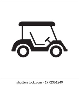 Golf car vector icon. Golf cart symbol. Outdoor golf car flat sign design pictogram illustration