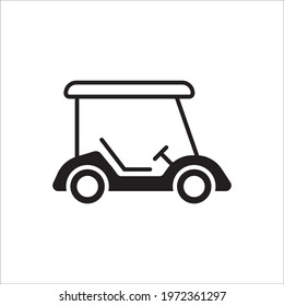 Golf car vector icon. Golf cart symbol. Outdoor golf car flat sign design pictogram illustration