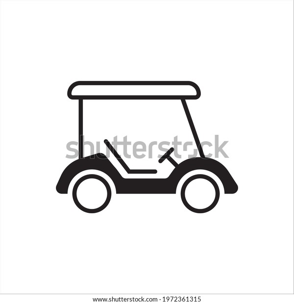 Golf car vector icon. Golf
cart symbol. Outdoor golf car flat sign design pictogram
illustration