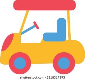 Golf Car Vector Icon Flat Style