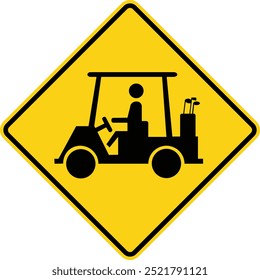 Golf cart, Advance Road Warning Signs Collection Featuring Bicycles, Pedestrians, Deer, Cattle, Farm Vehicles, and Wildlife. Road signs in the United States.