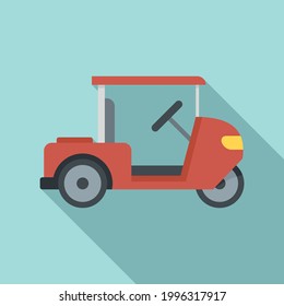 Golf cart caddy icon. Flat illustration of Golf cart caddy vector icon for web design