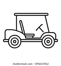 Golf cart caddy icon. Outline Golf cart caddy vector icon for web design isolated on white background