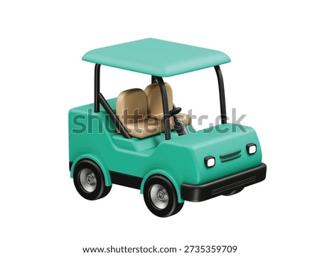 Golf Cart golf car icon 3d rendering Illustration
