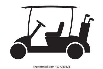 Golf cart or golf car icon vector illustration