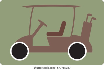 Golf cart or golf car icon vector illustration