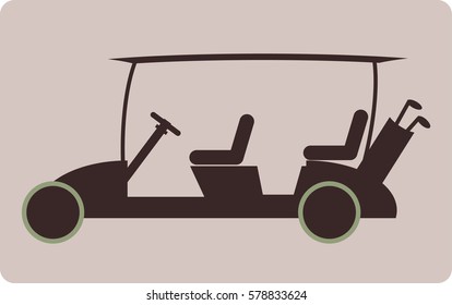Golf cart or golf car icon vector illustration