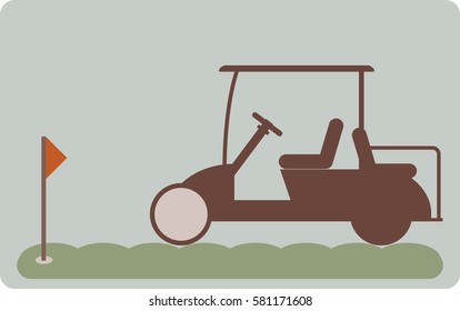 Golf cart or golf car icon vector illustration