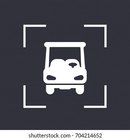 Golf cart, car icon, vector sign