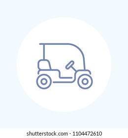 Golf cart, car isolated line icon