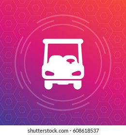Golf cart, car vector icon