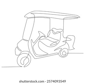 Golf cart continuous line. Continuous one line drawing golf cart. Golf, cart  concept. Single line drawing
