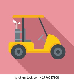 Golf cart course icon. Flat illustration of Golf cart course vector icon for web design