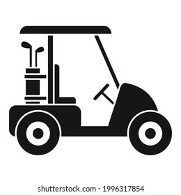 Golf cart course icon. Simple illustration of Golf cart course vector icon for web design isolated on white background