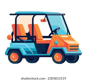 Golf cart design over white